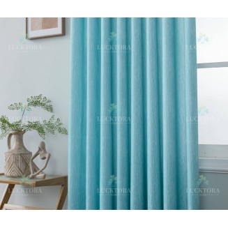 Κουρτίνα Έτοιμη Ραμμένη Με Τρέσσα 270x280 Lucktora 6019-1 Blue