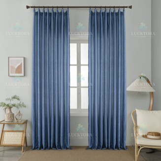 Κουρτίνα Έτοιμη Ραμμένη Με Τρέσσα 270x280 Lucktora 6019-4 Blue