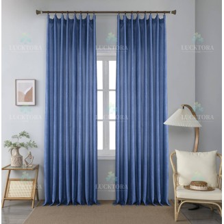 Κουρτίνα Έτοιμη Ραμμένη Με Τρέσσα 270x280 Lucktora 6019-6 Dark Blue