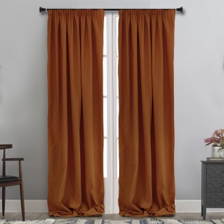 Κουρτίνα Με Τρέσα 145x310 Maison Blanche Πλαϊν Κεραμιδί