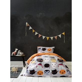 Παπλωματοθήκη Σετ Μονή 160x240 Nima Home Happy Halloween