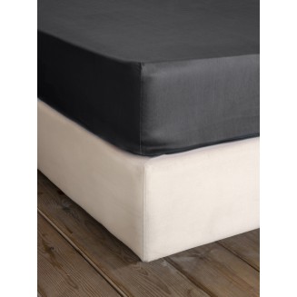 Σεντόνι Μεμονωμένο Γίγας με Λάστιχο 185x205+35 Nima Home Superior Satin Black