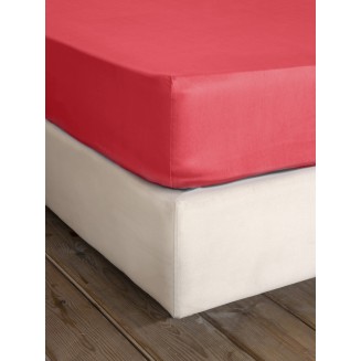 Σεντόνι Μεμονωμένο Γίγας με Λάστιχο 185x205+35 Nima Home Superior Satin Red