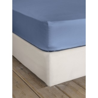 Σεντόνι Μεμονωμένο Γίγας με Λάστιχο 185x205+35 Nima Home Superior Satin Shadow Blue