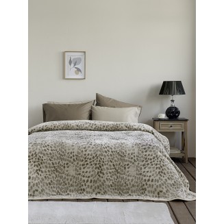 Κουβέρτα Βελουτέ Μονή 160x220 Nima Home Sylvan Μπεζ