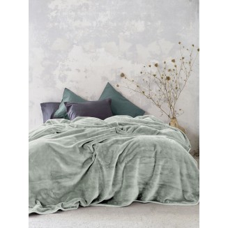 Κουβέρτα Βελουτέ Γίγας 240x260 Nima Home Coperta Sage-Green