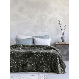Κουβέρτα Βελουτέ Μονή 160x220 Nima Home Divina Μπεζ-Ροζ