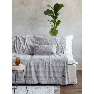 Κουβέρτα καναπέ 130x170 Nima Home Velure Light Gray