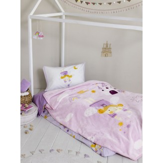 Κουβέρτα Βελουτέ Μονή 160x220 Nima Home Odette Λιλά