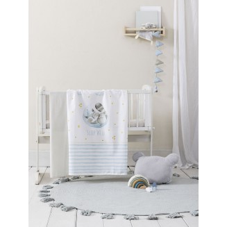 Σεντόνια Σετ  Λίκνου 70x110 Nima Home Sleepy Racoon