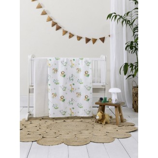 Σεντόνια Σετ  Λίκνου 70x110 Nima Home Safari Friends