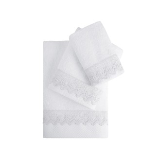 Πετσέτες Σετ 3 Τεμαχίων Nima Home Demur White