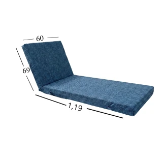 Μαξιλάρι Ξαπλώστρας Με Ύφασμα Εξωτερικού Χώρου Αδιάβροχο 60x188x6 Αφρολέξ 40S Politishome 81 Μπλέ