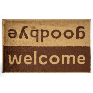 Πατάκι Εισόδου Μοκέτα  Fashion Welcome Brown/Beige 40x67εκ Sdim
