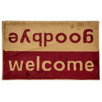Πατάκι Εισόδου Μοκέτα  Fashion Welcome Wine Red/Beige 40x67εκ Sdim