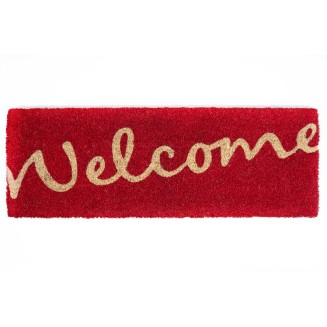 Πατάκι Εισόδου από Κοκοφοίνικα με Αντιολισθητικό Υπόστρωμα Ruco Print Welcome 720 Red  26x75εκ Πάχους 15mm Sdim