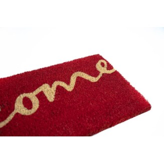 Πατάκι Εισόδου από Κοκοφοίνικα με Αντιολισθητικό Υπόστρωμα Ruco Print Welcome 720 Red  26x75εκ Πάχους 15mm Sdim