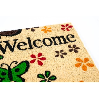 Πατάκι Εισόδου από Κοκοφοίνικα με Αντιολισθητικό Υπόστρωμα Ruco Print 400 Welcome Butterfly 40x60εκ Sdim