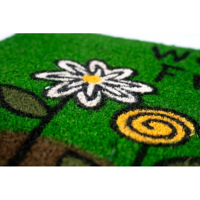 Sdim Πατάκι Εισόδου από Κοκοφοίνικα με Αντιολισθητικό Υπόστρωμα Ruco Print 401 Welcome Friends 40x60εκ.