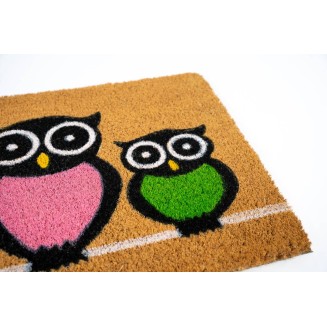 Πατάκι Εισόδου από Κοκοφοίνικα με Αντιολισθητικό Υπόστρωμα Ruco Print 417 Owls  40x60εκ Sdim