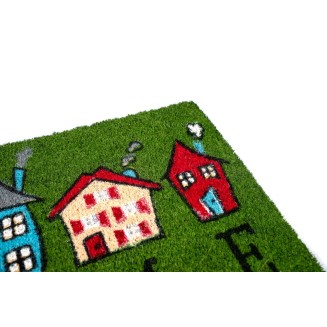 Πατάκι Εισόδου από Κοκοφοίνικα με Αντιολισθητικό Υπόστρωμα Ruco Print 727 Home 4 Houses 40x60εκ Sdim