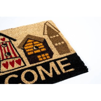 Πατάκι Εισόδου από Κοκοφοίνικα με Αντιολισθητικό Υπόστρωμα Ruco Print 735 Welcome Birdhouses 40x60εκ Sdim