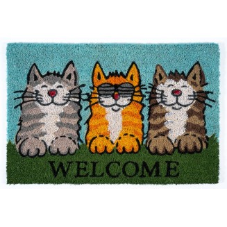 Πατάκι Εισόδου από Κοκοφοίνικα με Αντιολισθητικό Υπόστρωμα Ruco Print 749 Welcome Cats 40x60εκ Sdim