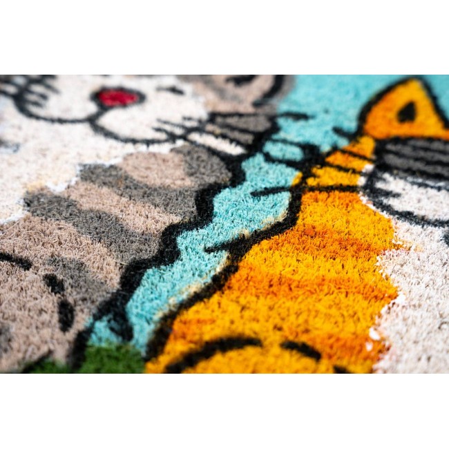 Sdim Πατάκι Εισόδου από Κοκοφοίνικα με Αντιολισθητικό Υπόστρωμα Ruco Print 749 Welcome Cats 40x60εκ.