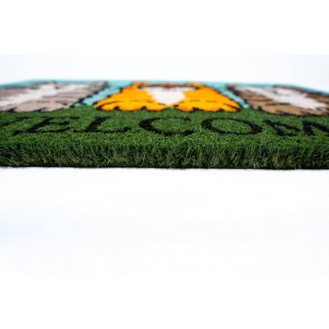 Sdim Πατάκι Εισόδου από Κοκοφοίνικα με Αντιολισθητικό Υπόστρωμα Ruco Print 749 Welcome Cats 40x60εκ.