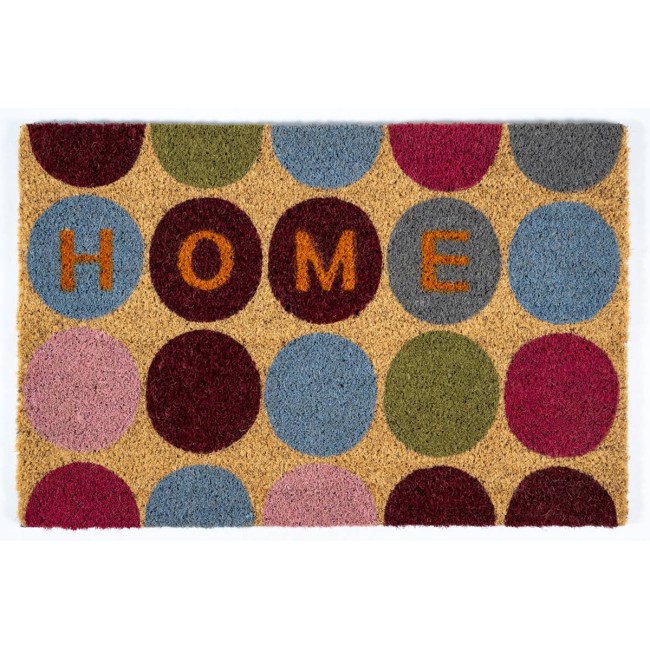 Sdim Πατάκι Εισόδου από Κοκοφοίνικα με Αντιολισθητικό Υπόστρωμα Ruco Print 753 Home Dots 40x60εκ.