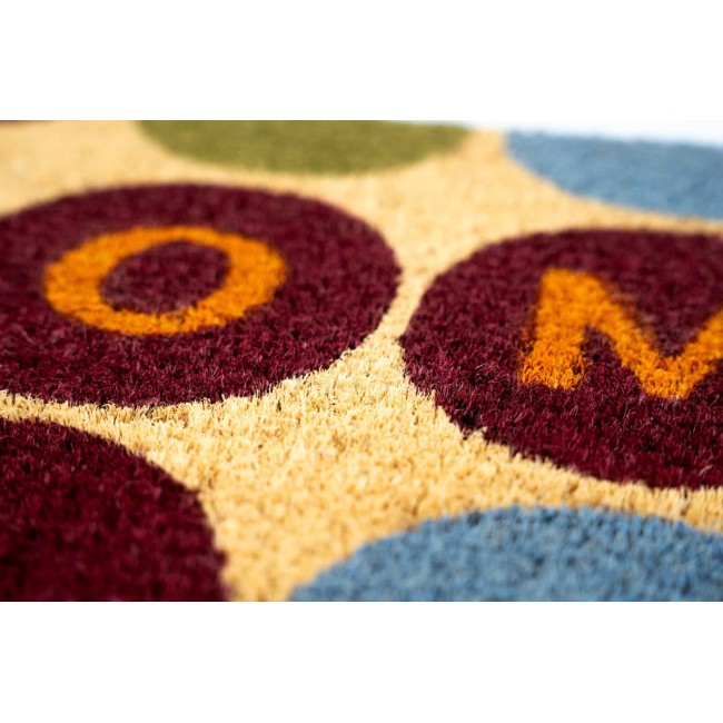 Sdim Πατάκι Εισόδου από Κοκοφοίνικα με Αντιολισθητικό Υπόστρωμα Ruco Print 753 Home Dots 40x60εκ.