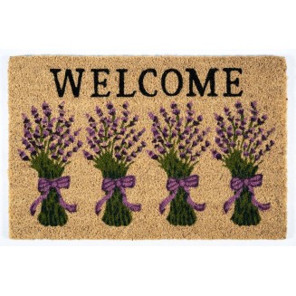 Πατάκι Εισόδου από Κοκοφοίνικα με Αντιολισθητικό Υπόστρωμα Ruco Print 759 Lavender Welcome 40x60εκ Sdim
