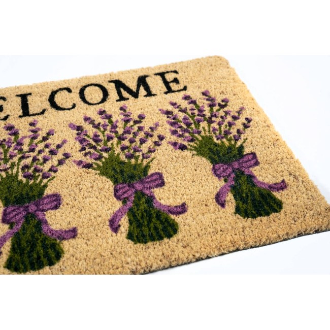 Sdim Πατάκι Εισόδου από Κοκοφοίνικα με Αντιολισθητικό Υπόστρωμα Ruco Print 759 Lavender Welcome 40x60εκ.