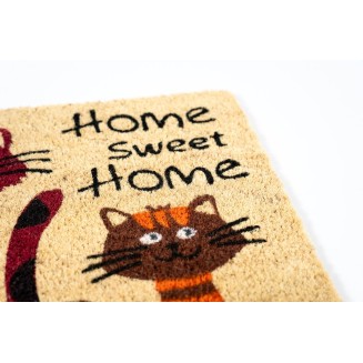 Πατάκι Εισόδου από Κοκοφοίνικα με Αντιολισθητικό Υπόστρωμα Ruco Print 789 Home Cats 40x60εκ Sdim