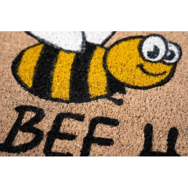 Sdim Πατάκι Εισόδου από Κοκοφοίνικα με Αντιολισθητικό Υπόστρωμα Ruco Print 797 Bee Happy 40x60εκ.