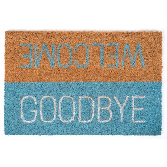 Πατάκι Εισόδου από Κοκοφοίνικα με Αντιολισθητικό Υπόστρωμα Ruco Print 809 Welcome Goodbye Blue 40x60εκ Sdim