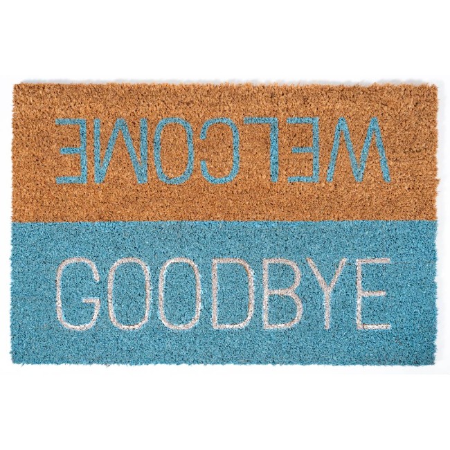 Sdim Πατάκι Εισόδου από Κοκοφοίνικα με Αντιολισθητικό Υπόστρωμα Ruco Print 809 Welcome Goodbye Blue 40x60εκ.