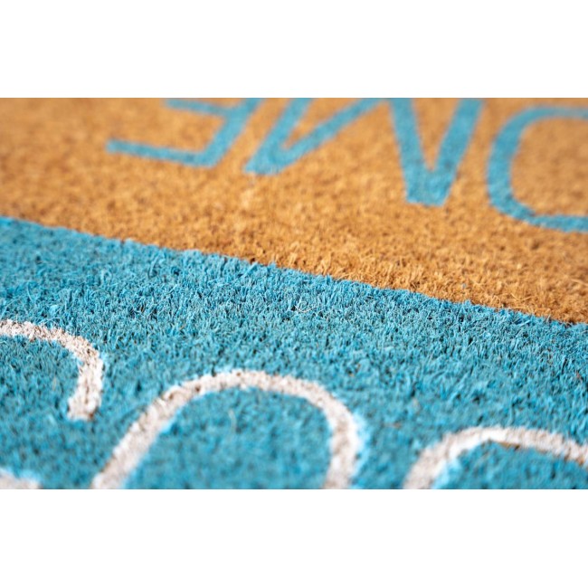 Sdim Πατάκι Εισόδου από Κοκοφοίνικα με Αντιολισθητικό Υπόστρωμα Ruco Print 809 Welcome Goodbye Blue 40x60εκ.