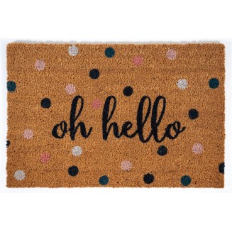 Πατάκι Εισόδου από Κοκοφοίνικα με Αντιολισθητικό Υπόστρωμα Ruco Print 810 Oh Hello 40x60εκ Sdim