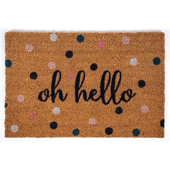 Sdim Πατάκι Εισόδου από Κοκοφοίνικα με Αντιολισθητικό Υπόστρωμα Ruco Print 810 Oh Hello 40x60εκ.