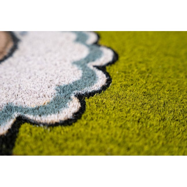 Sdim Πατάκι Εισόδου από Κοκοφοίνικα με Αντιολισθητικό Υπόστρωμα Ruco Print 811 Sheep Green 40x60εκ.