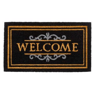 Πατάκι Εισόδου από Κοκοφοίνικα με Αντιολισθητικό Υπόστρωμα Ruco Classic Welcome 511 Black 40x70εκ Sdim