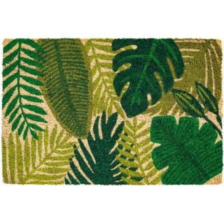 Πατάκι Εισόδου από Κοκοφοίνικα με Αντιολισθητικό Υπόστρωμα Ruco Print 786 Green Leaves 40x60εκ Sdim