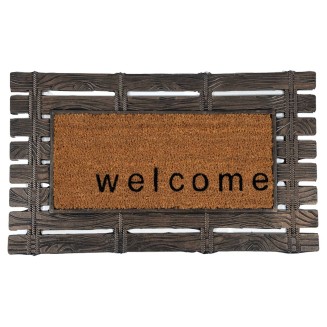 Πατάκι Εισόδου από Κοκοφοίνικα  και Καουτσούκ με Αντιολισθητικό Υπόστρωμα Barracuda 002 Welcome 45x75εκ Sdim