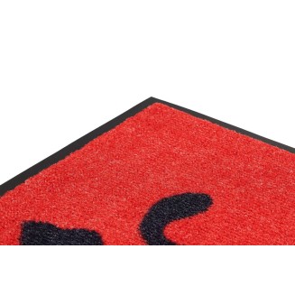Sdim Πατάκι Εισόδου Μοκέτα με Αντιολισθητικό Υπόστρωμα Emotion-xs 401 Cats Red 40x80εκ. Πάχους 8mm
