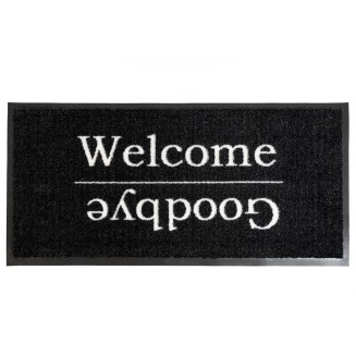 Πατάκι Εισόδου Μοκέτα με Αντιολισθητικό Υπόστρωμα Emotion-xs 737 Welcome Goodbye Black 40x80εκ Πάχους 8mm Sdim
