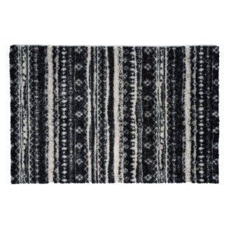 Πατάκι Εισόδου Μοκέτα με Αντιολισθητικό Υπόστρωμα Ambiance 110 Ethnic Soft Black 40x60εκ Πάχους 8mm Sdim