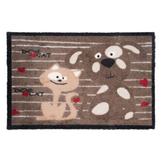 Πατάκι Εισόδου Μοκέτα με Αντιολισθητικό Υπόστρωμα Ambiance 977 Dog & Cat Γκρι 40x60εκ Πάχους 8mm Sdim