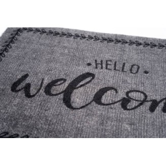 Πατάκι Εισόδου Μοκέτα με Αντιολισθητικό Υπόστρωμα Ambiance 295 Hello Welcome Γκρί 50x75εκ Πάχους 8mm Sdim
