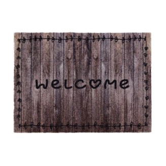 Sdim Πατάκι Εισόδου Μοκέτα με Αντιολισθητικό Υπόστρωμα Ambiance 690 Love Wood 50x75εκ. Πάχους 8mm